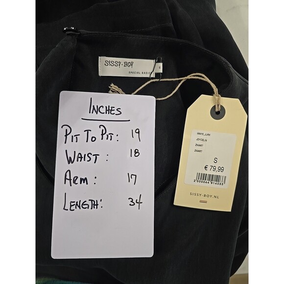 Peasant Minimalist Lagenlook Modest Black Shift Capsule Dress Womens Small Cupro - Picture 5 of 8